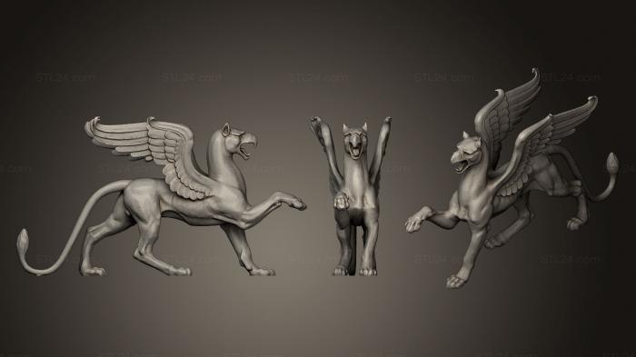 Animal figurines (greif branitz low, STKJ_0559) 3D models for cnc